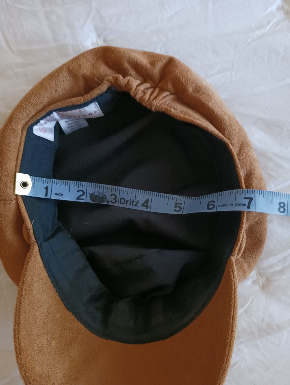 Suede-Look Brown Baker Boy Cap - Unbranded - Picture 6 of 8